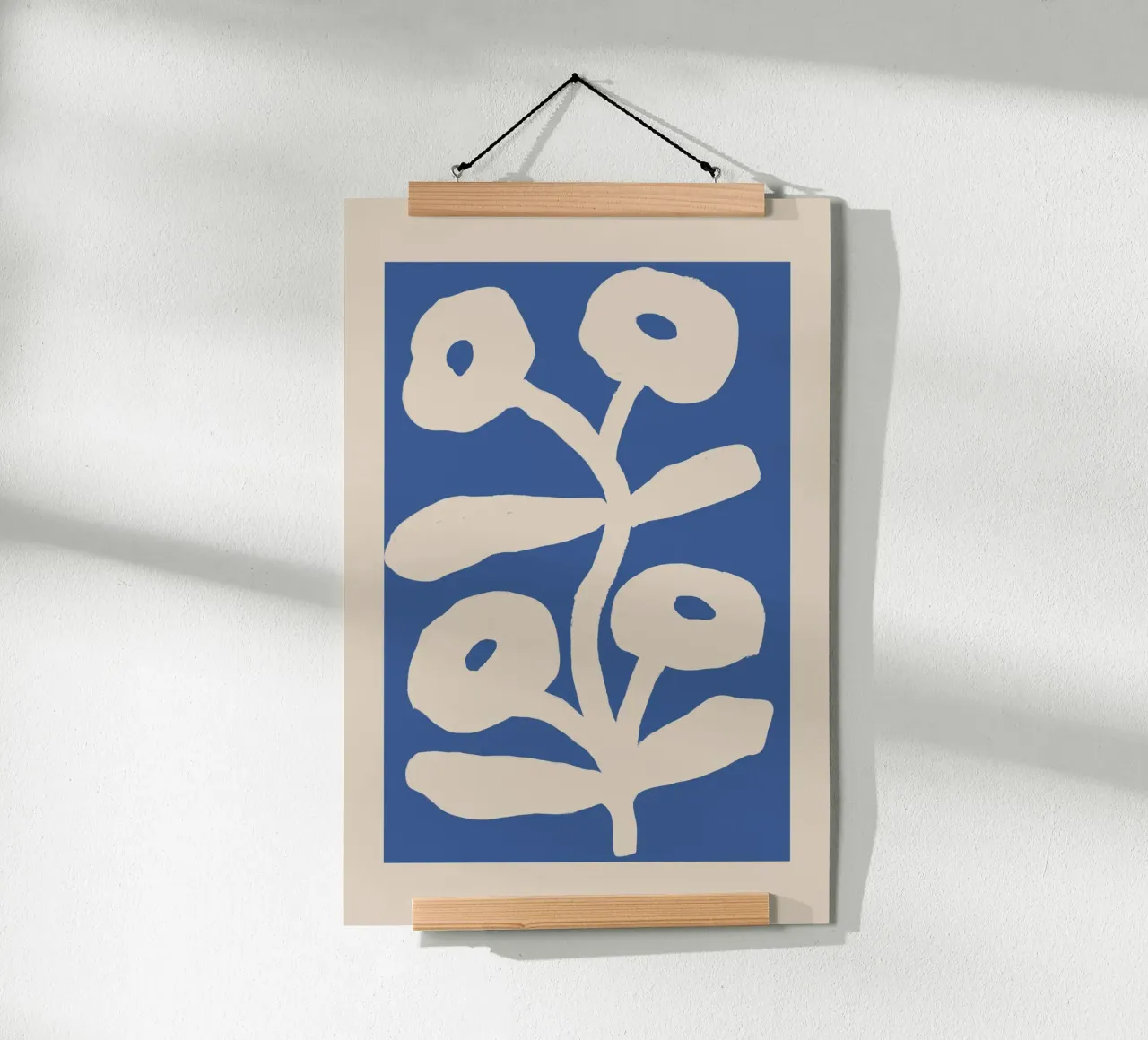 Blu astratto floreale botanico carta hahnemühle da Melloi Art Print