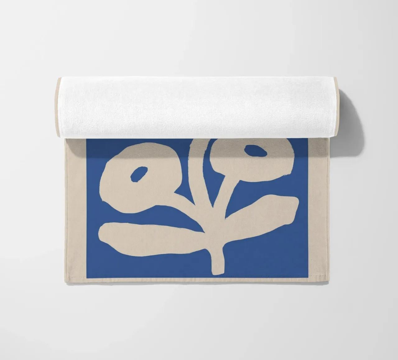 Blu astratto floreale botanico telo mare da Melloi Art Print