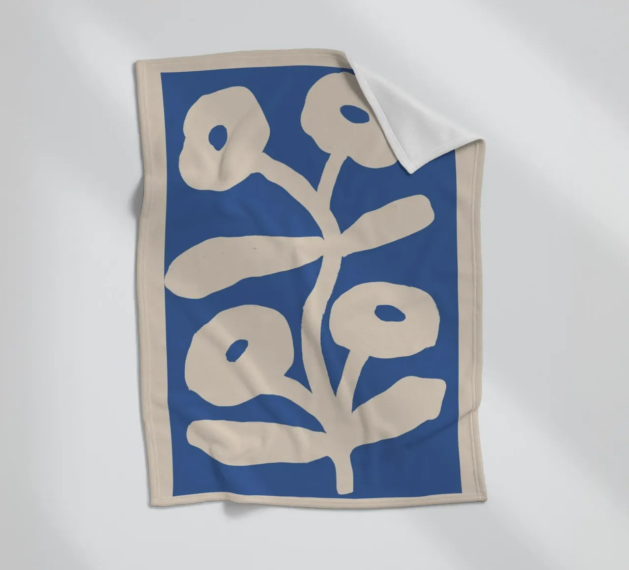 Blu astratto floreale botanico coperta in pile da Melloi Art Print