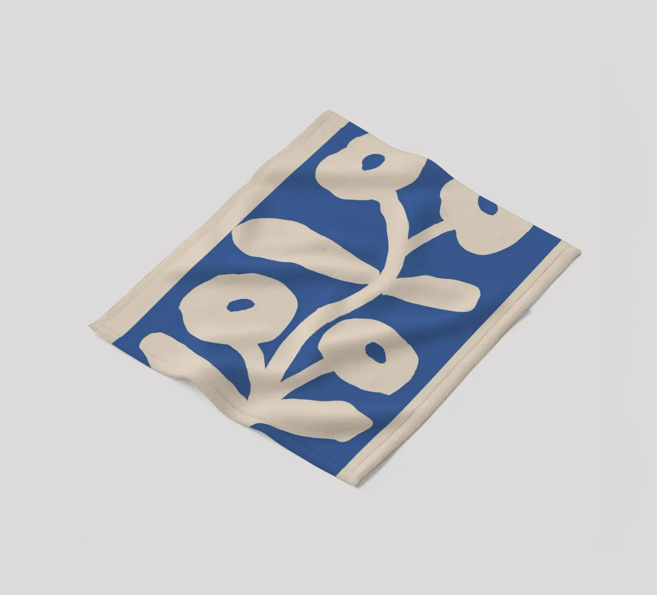 Blu astratto floreale botanico coperta in pile da Melloi Art Print