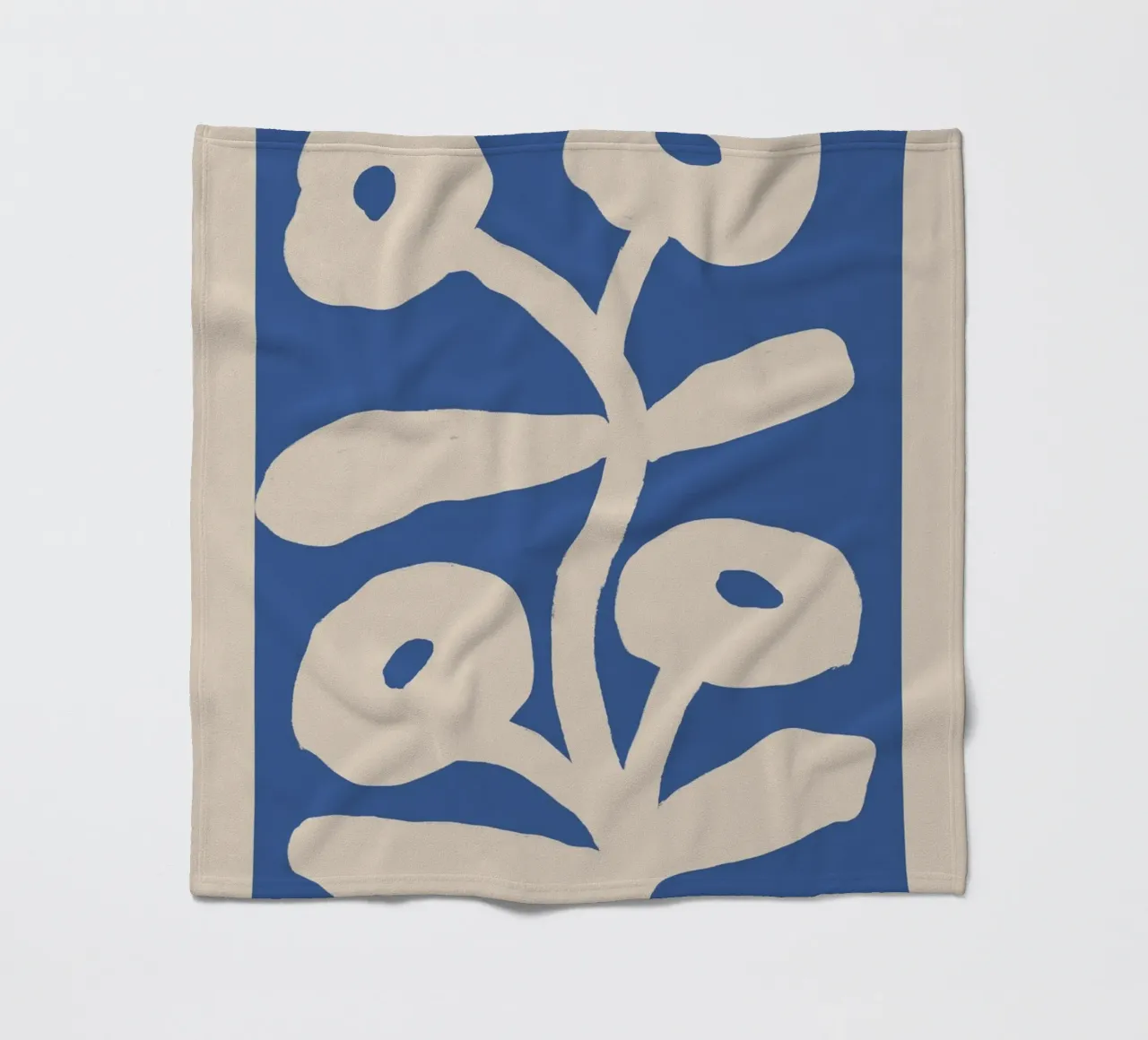 Blu astratto floreale botanico coperta in pile da Melloi Art Print