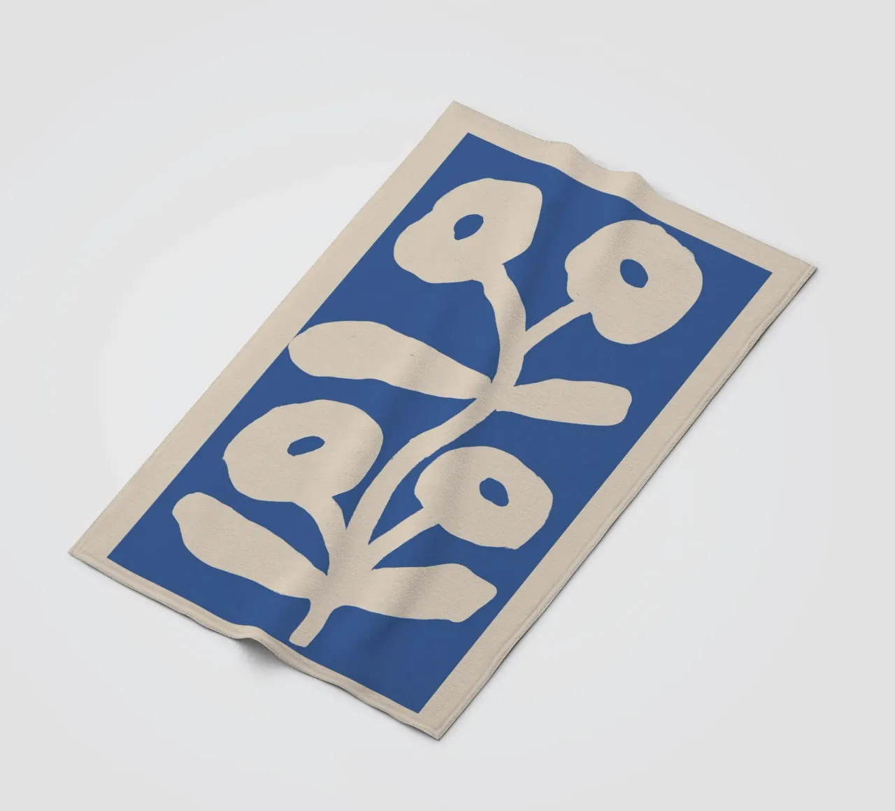 Blu astratto floreale botanico coperta in pile da Melloi Art Print
