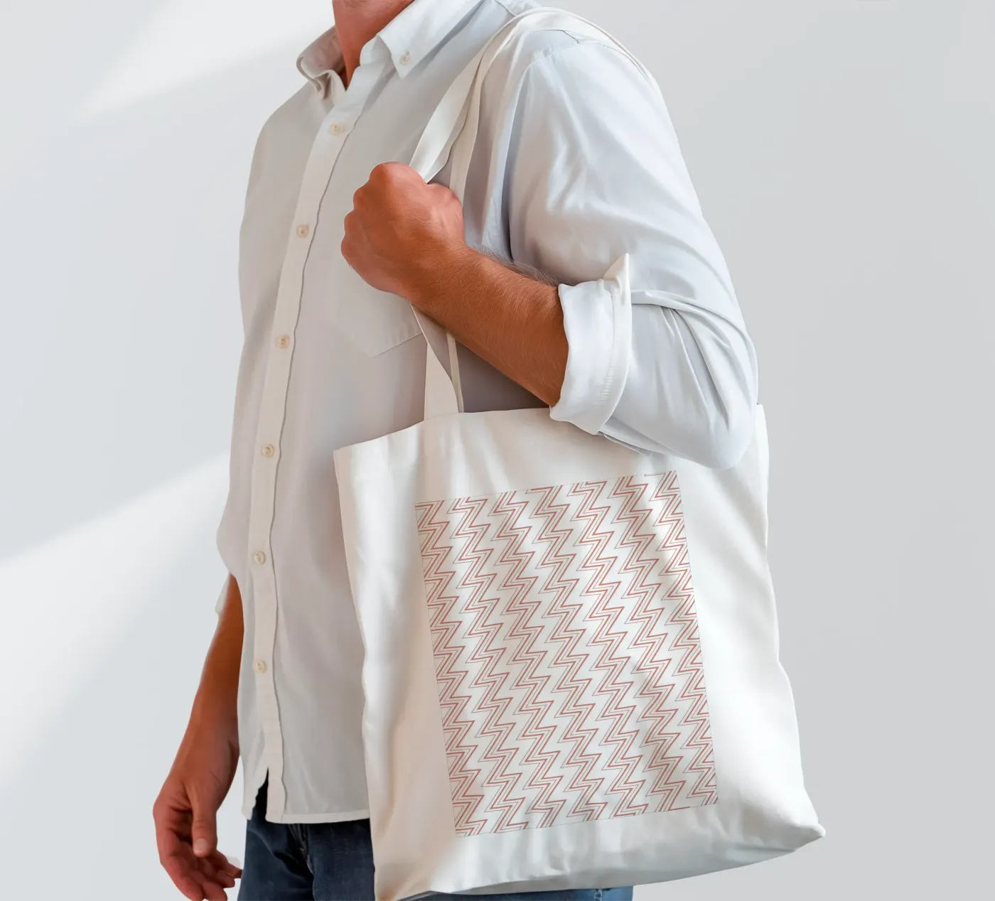 Zigzag Pattern #1 borsa in juta da kathrinmay