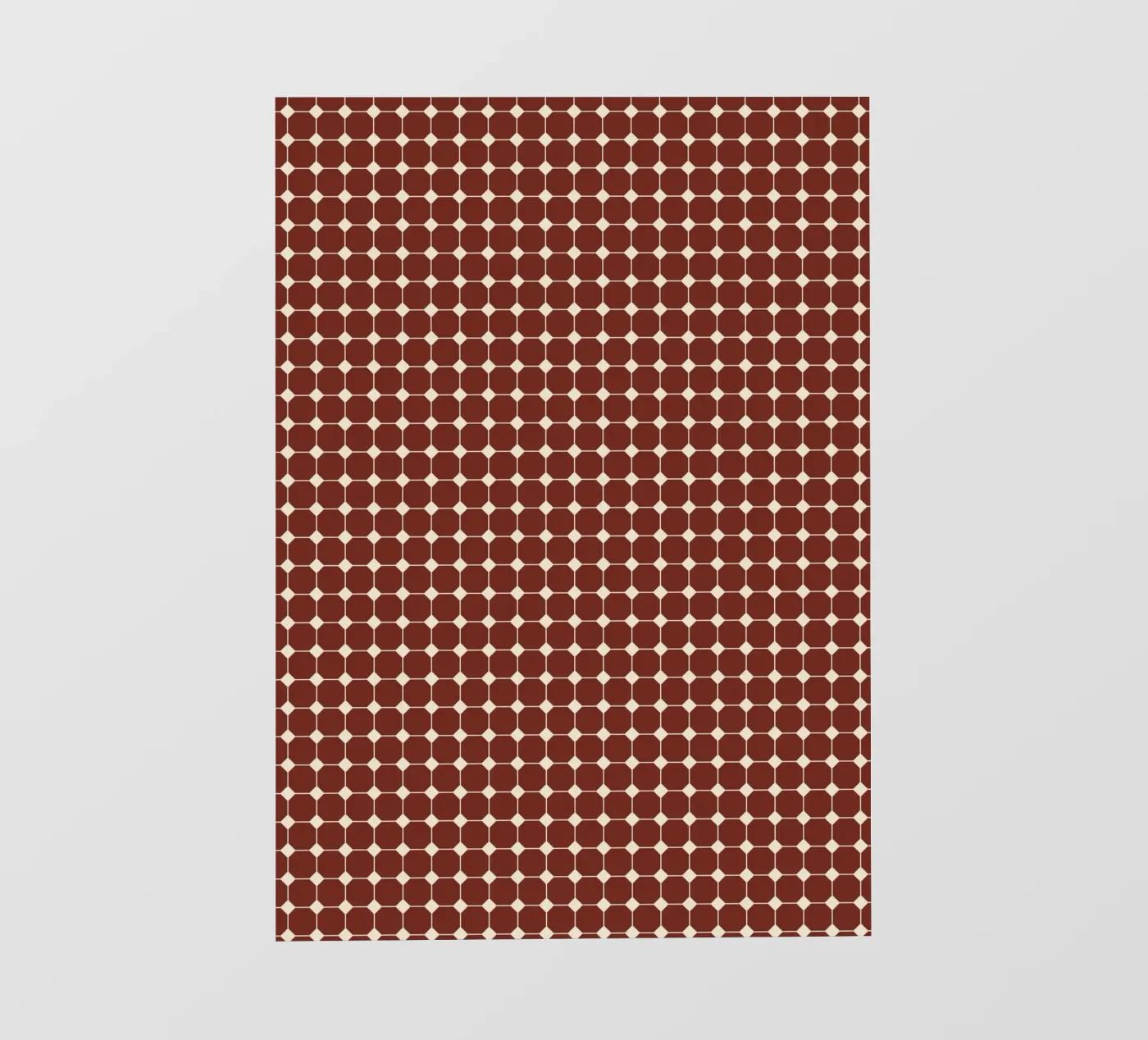 Geometric Squares Pattern (Beige on Red) carta da parati fotografica da kathrinmay