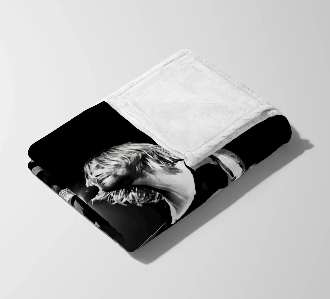 Chitarrista coperta in pile da vintage