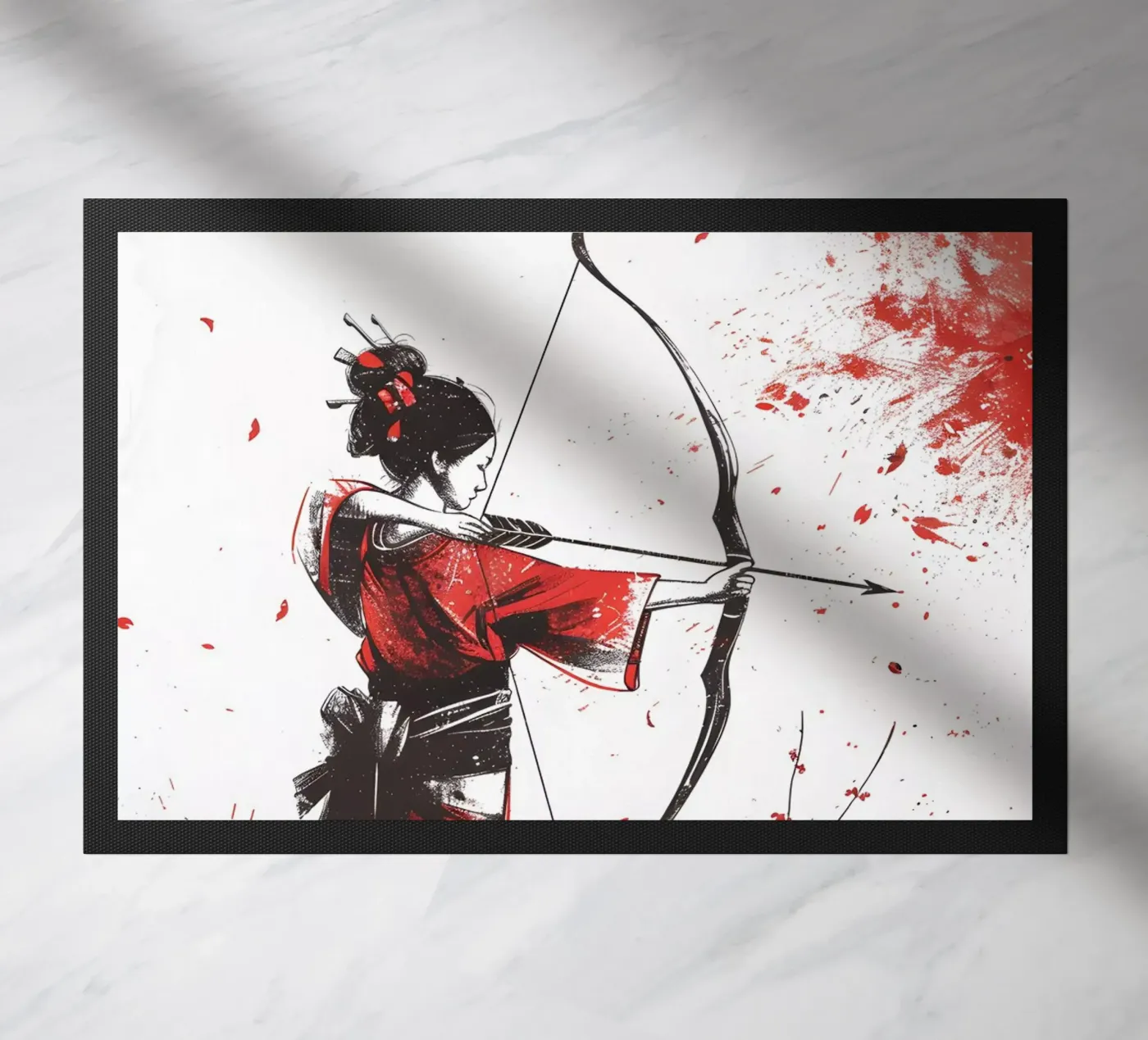 Geisha warrior doormat by M-Ulrich-Digital Art