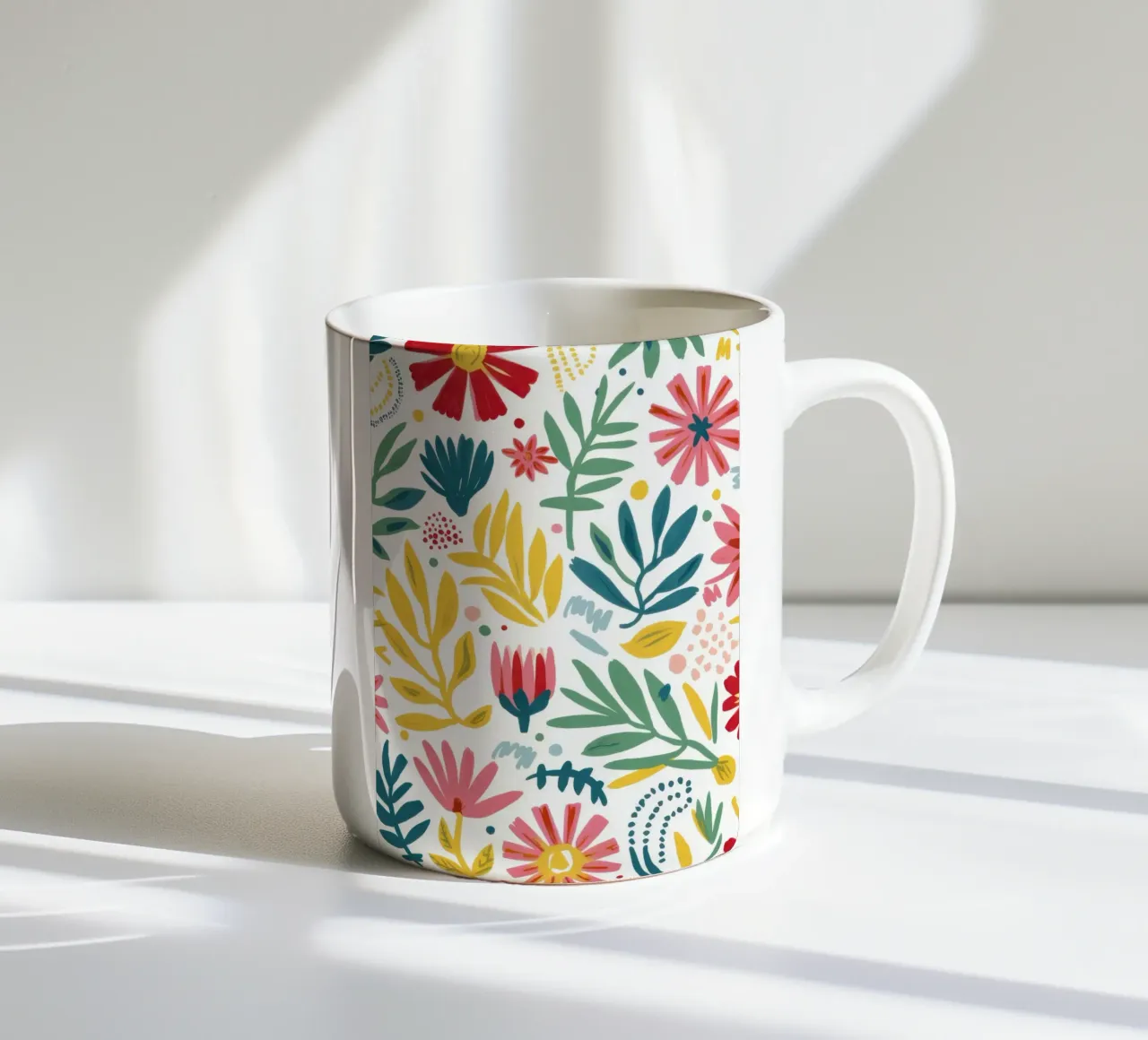 Incantevole floreale popolare tazza in ceramica da Kala Martir
