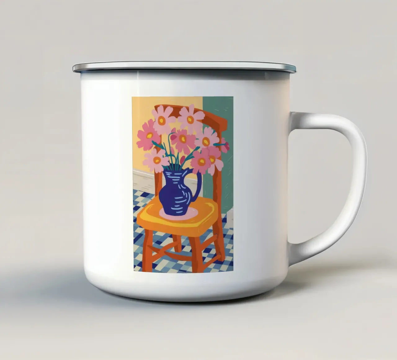 Sedia a fiori Stillness tazza in smalto da Kala Martir