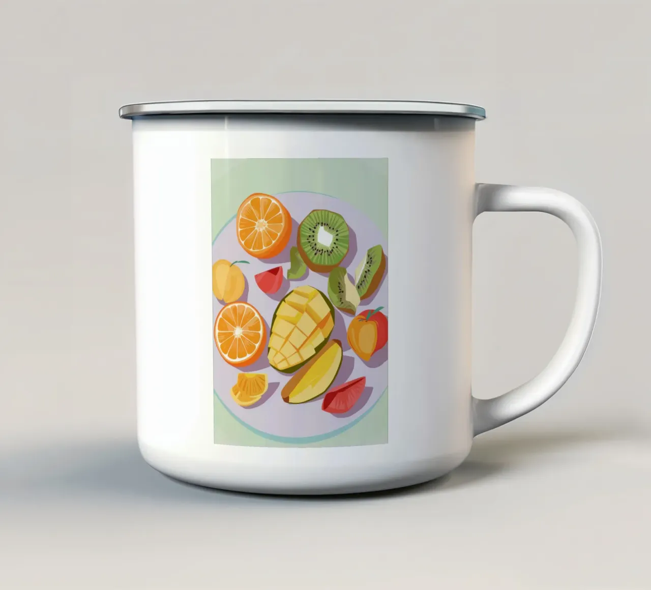 Piatto di frutta fresca tazza in smalto da Kala Martir