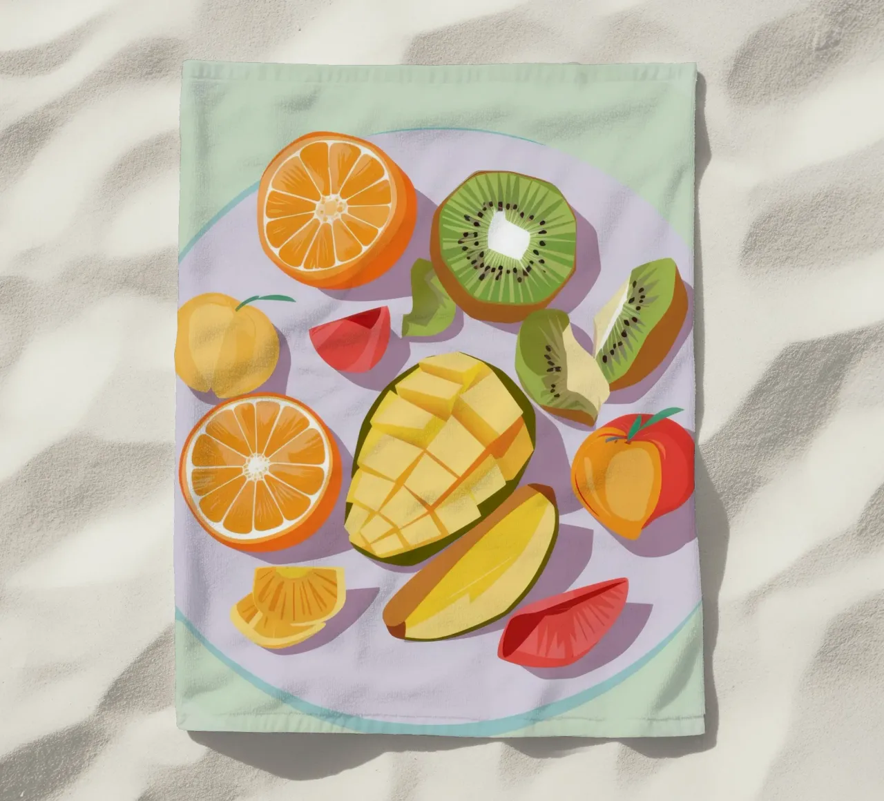 Piatto di frutta fresca telo mare da Kala Martir