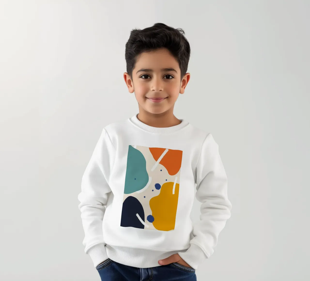 Dialogo tra forme astratte felpa bambino da Kala Martir