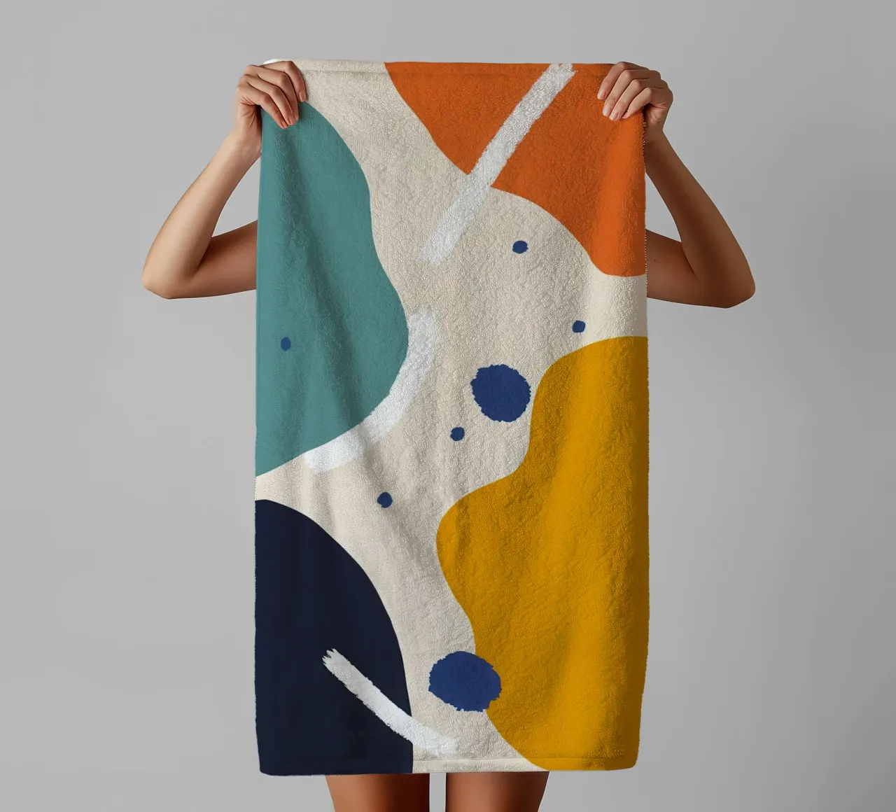 Abstracte vorm dialoog badhanddoek van Kala Martir