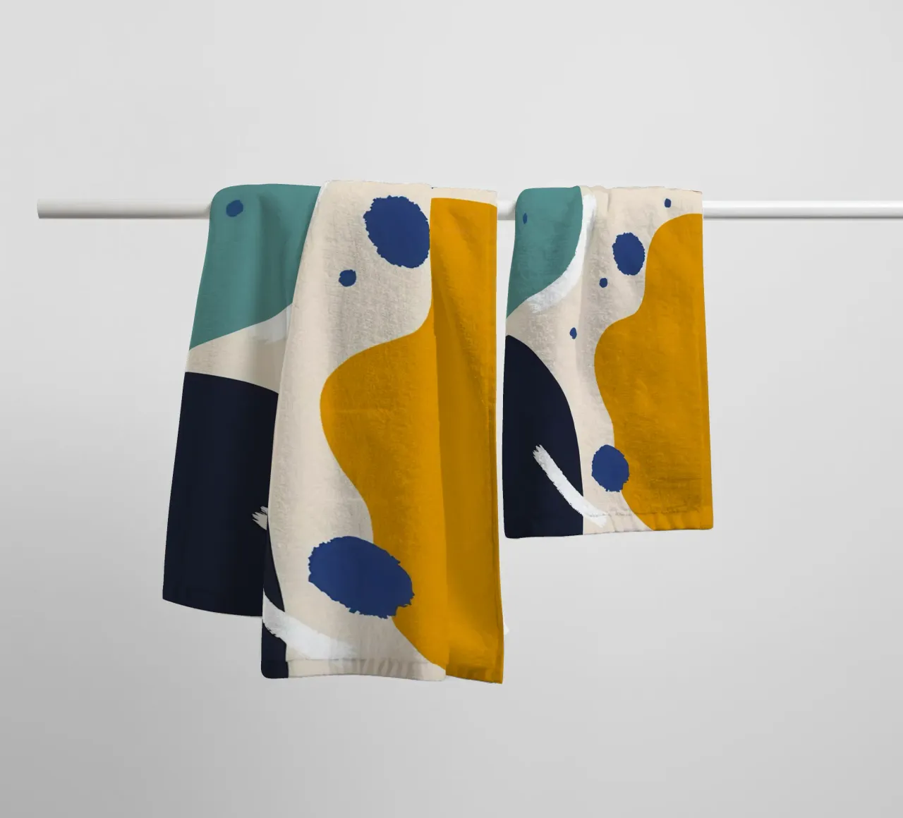 Abstracte vorm dialoog badhanddoek van Kala Martir
