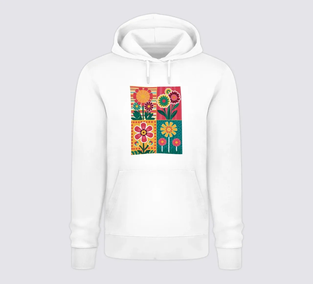 Blocchi di fiori Pop Art felpa con cappuccio da Kala Martir