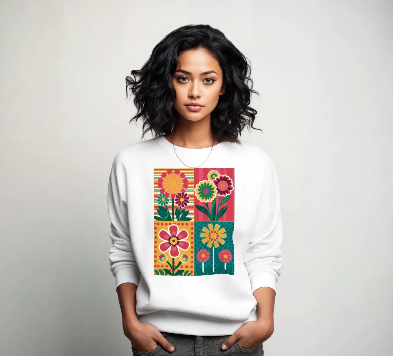 Blocchi di fiori Pop Art felpa da Kala Martir