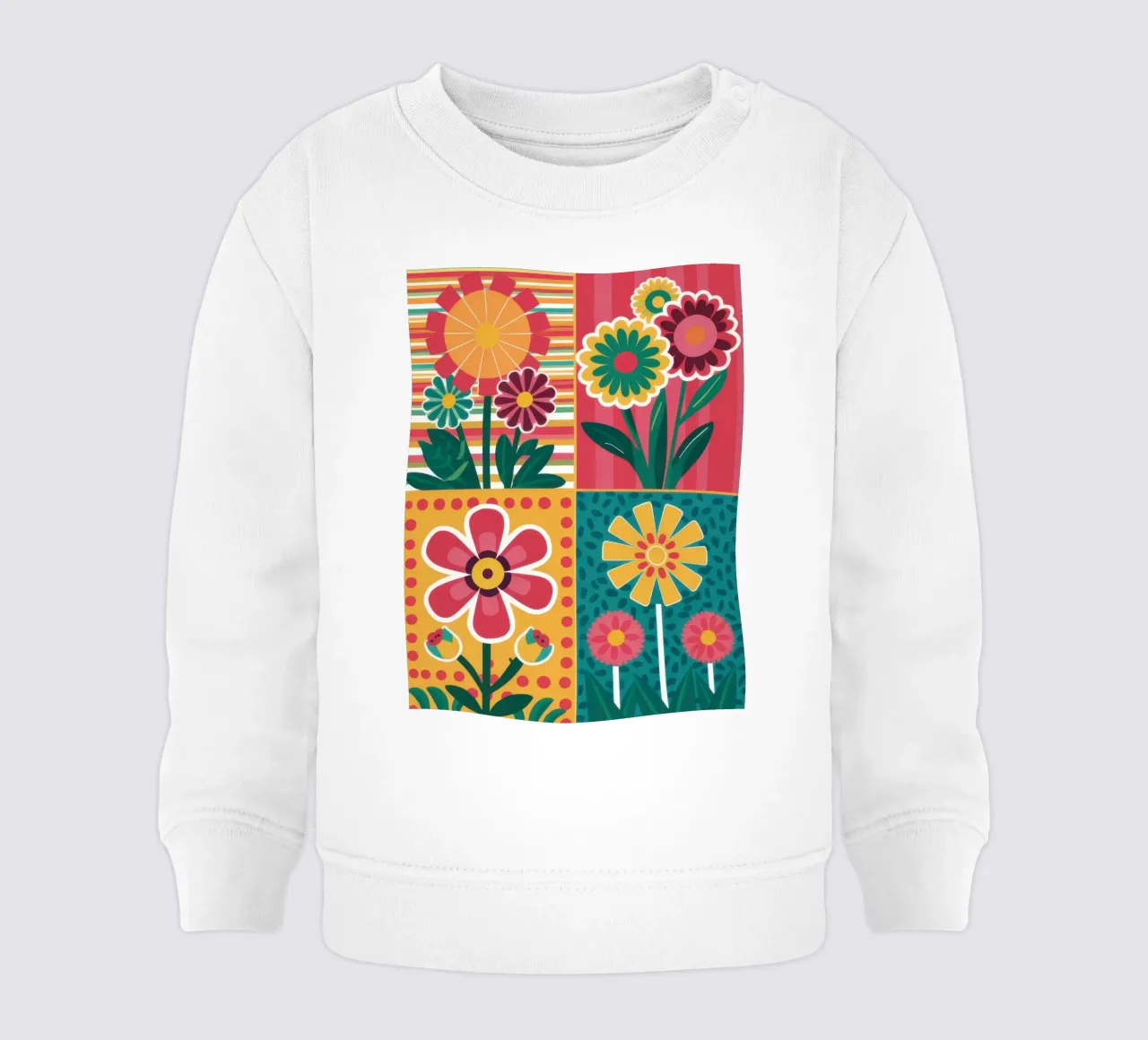 Blocchi di fiori Pop Art felpa neonato da Kala Martir