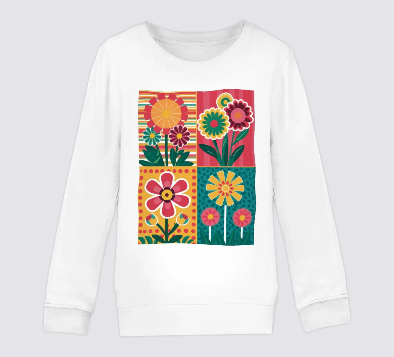 Blocchi di fiori Pop Art felpa bambino da Kala Martir
