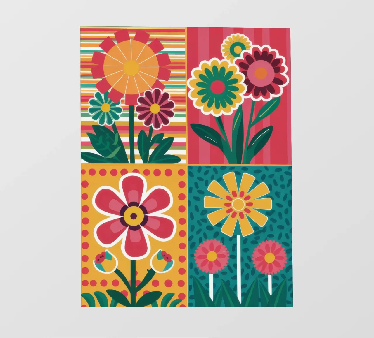 Blocchi di fiori Pop Art telo in pvc da Kala Martir