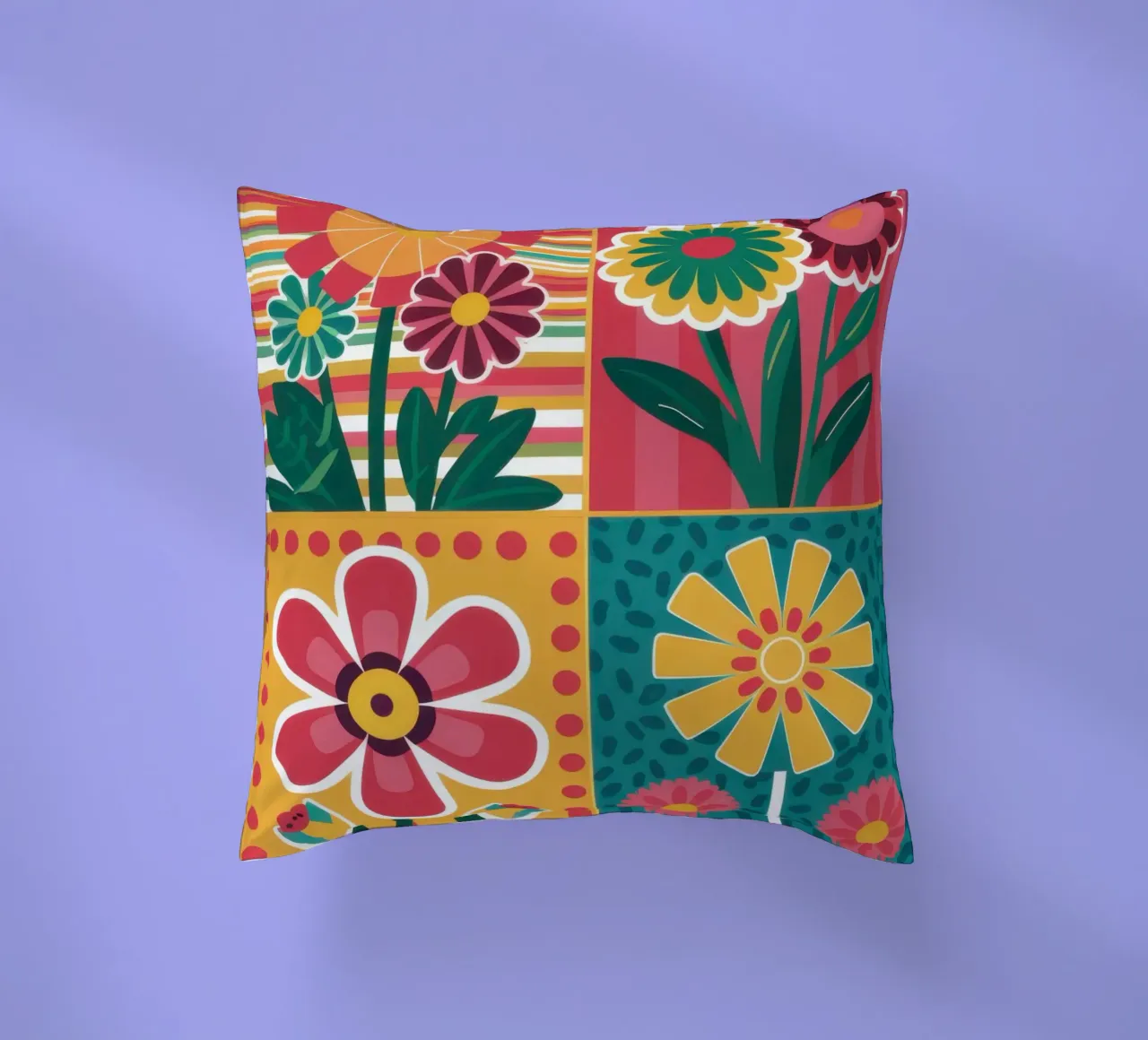 Blocchi di fiori Pop Art cuscino da Kala Martir