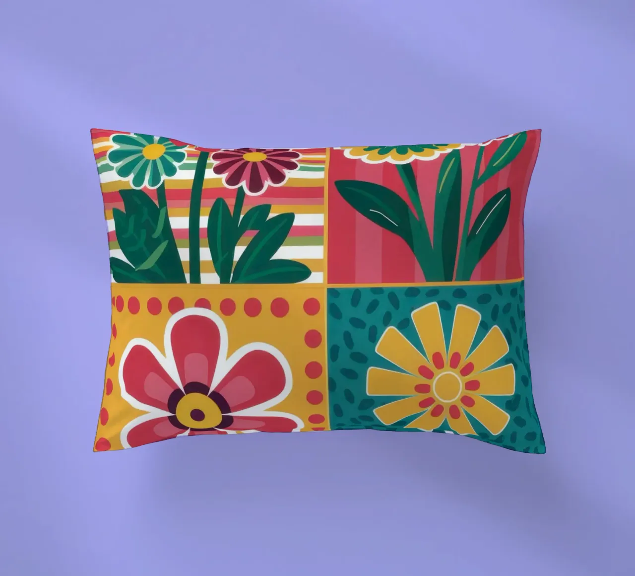 Blocchi di fiori Pop Art cuscino da Kala Martir