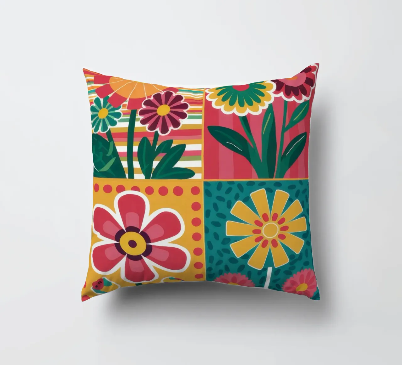 Blocchi di fiori Pop Art cuscino da Kala Martir
