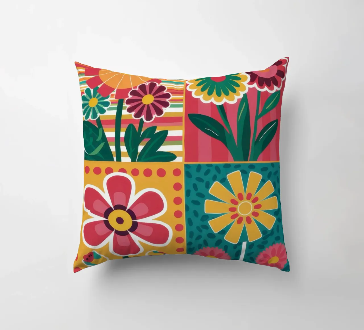 Blocchi di fiori Pop Art cuscino da Kala Martir