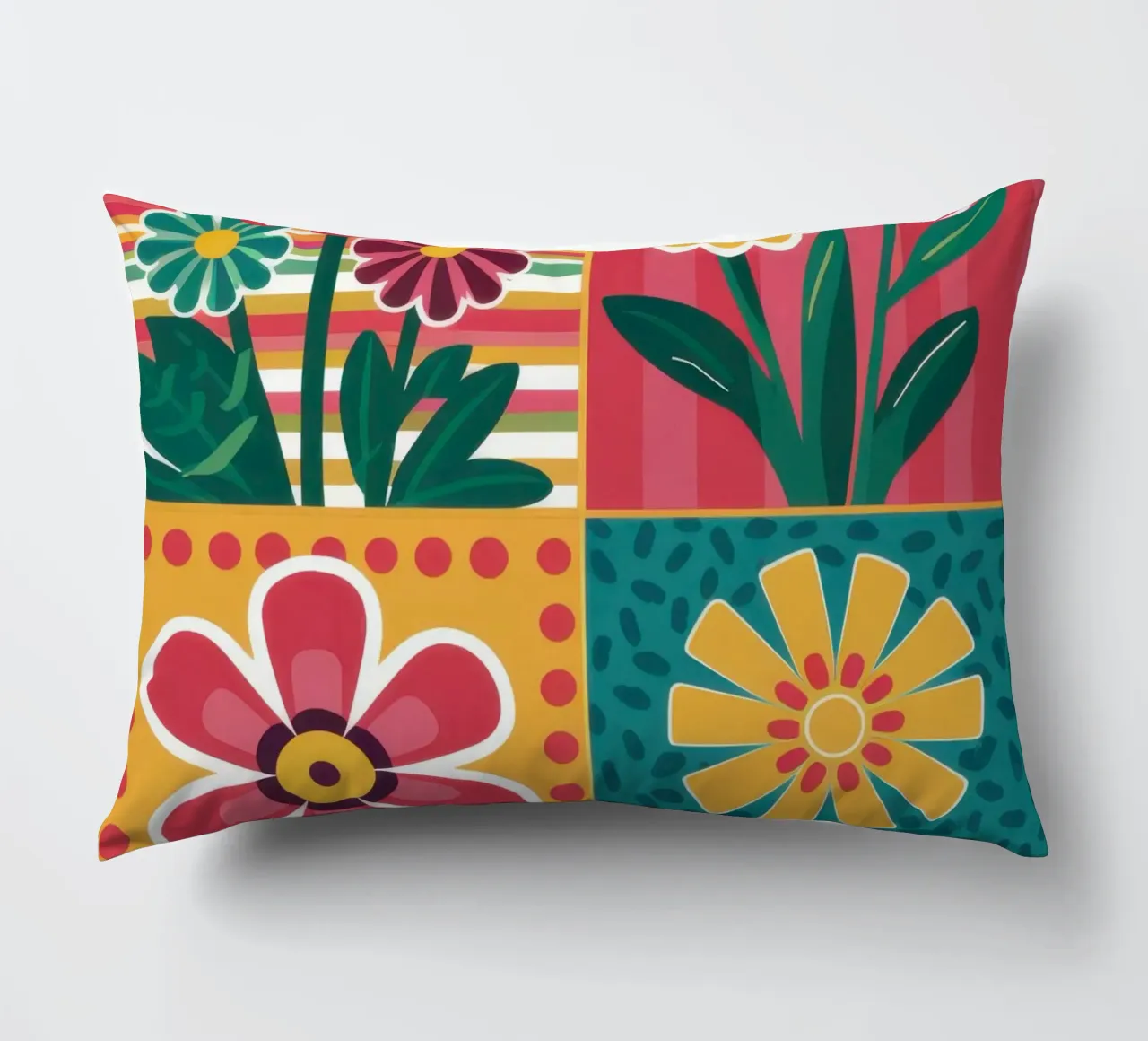Blocchi di fiori Pop Art cuscino da Kala Martir
