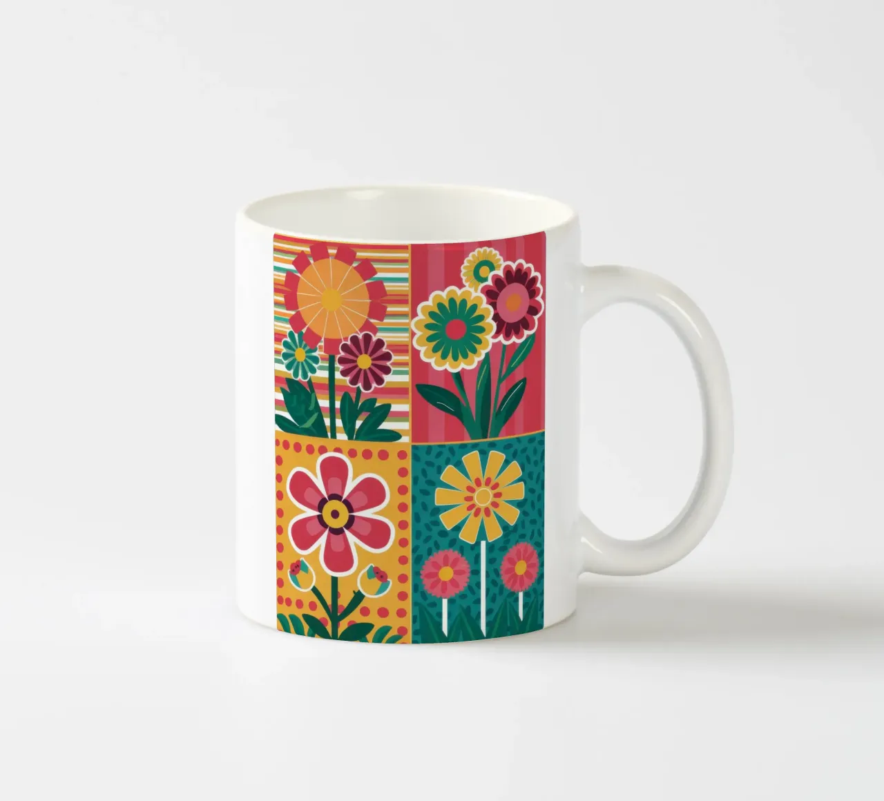 Blocchi di fiori Pop Art tazza in ceramica da Kala Martir