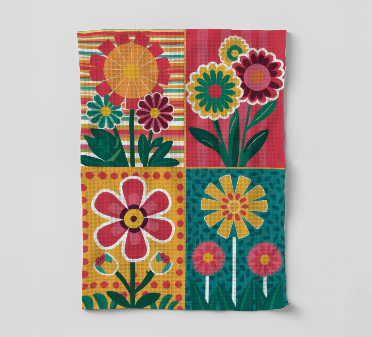Blocs de fleurs Pop Art torchon de Kala Martir