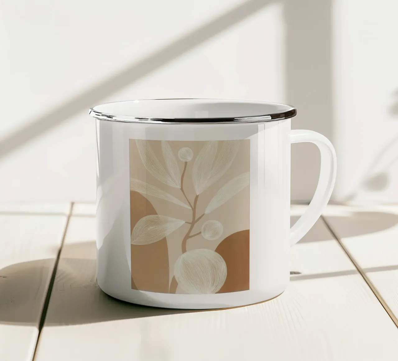 Prato in filigrana pezzo di natura in marrone caffè latte tazza in smalto da Autofocus