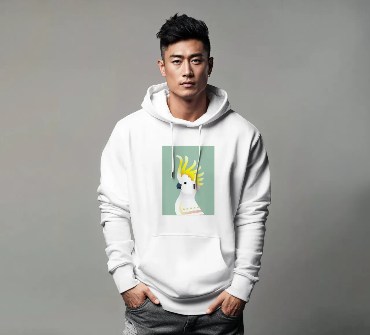 Uccello cacatua giallo felpa con cappuccio da Schuhmann Design