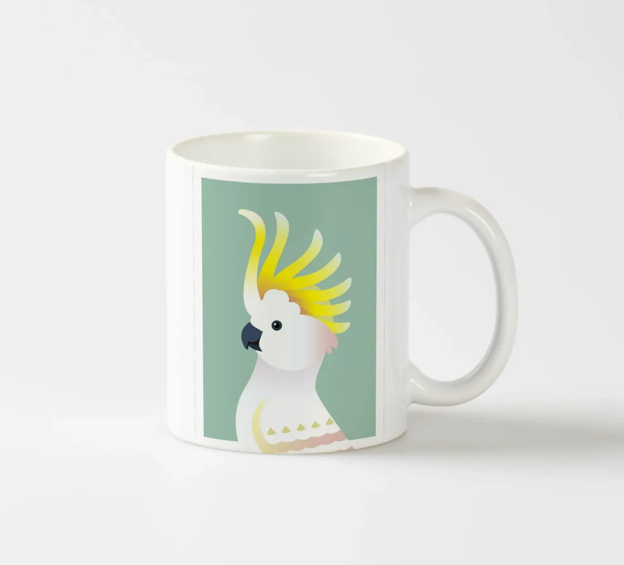 Uccello cacatua giallo tazza in ceramica da Schuhmann Design
