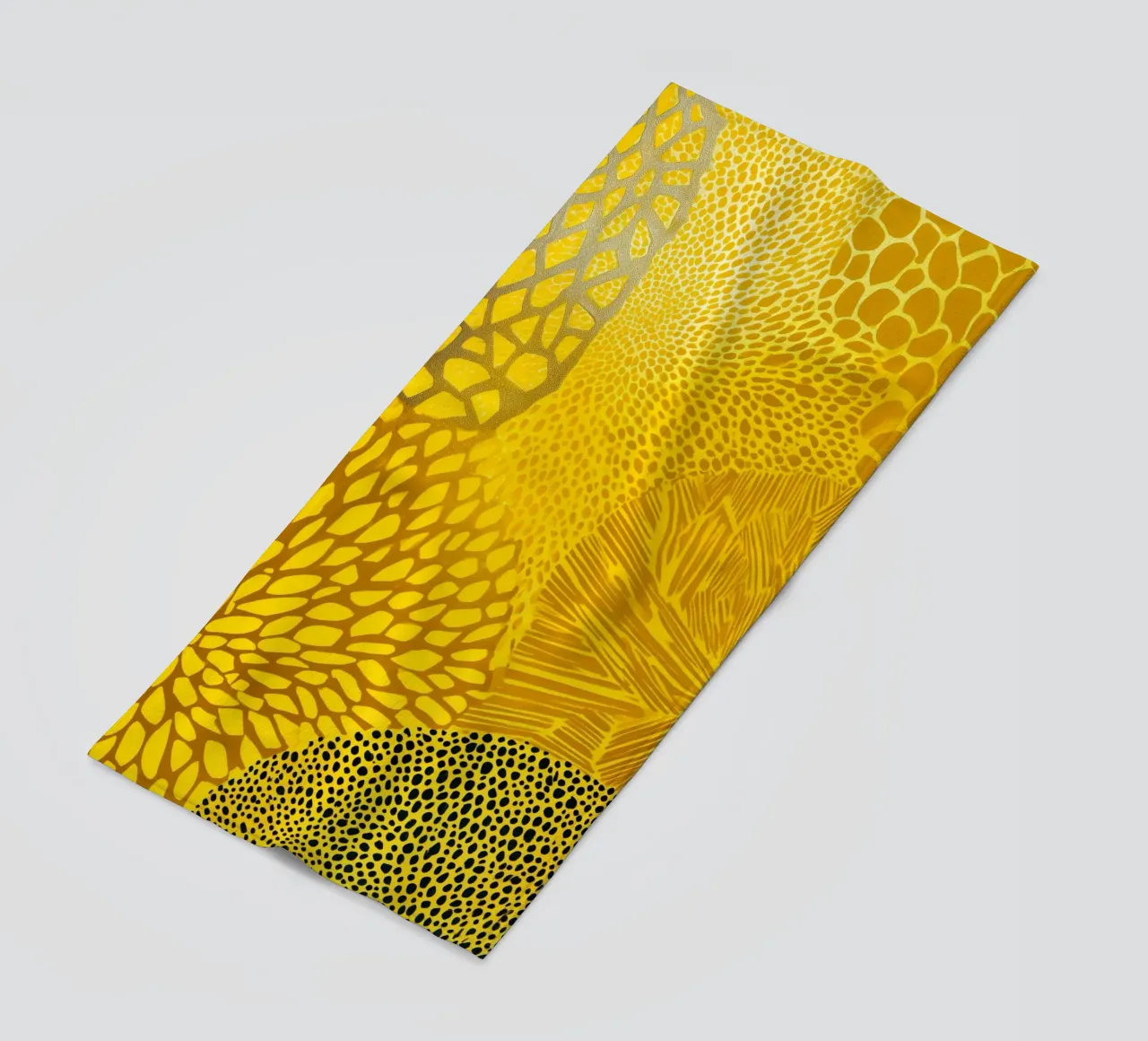 Treccia solare | Motivo floreale oro-argento telo mare da Autofocus