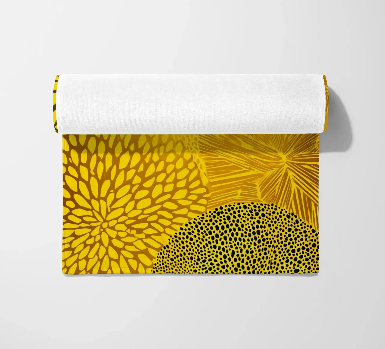 Treccia solare | Motivo floreale oro-argento telo mare da Autofocus