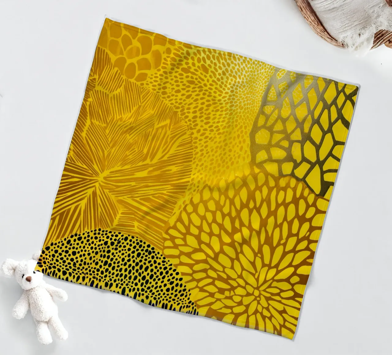 Treccia solare | Motivo floreale oro-argento coperta in pile da Autofocus