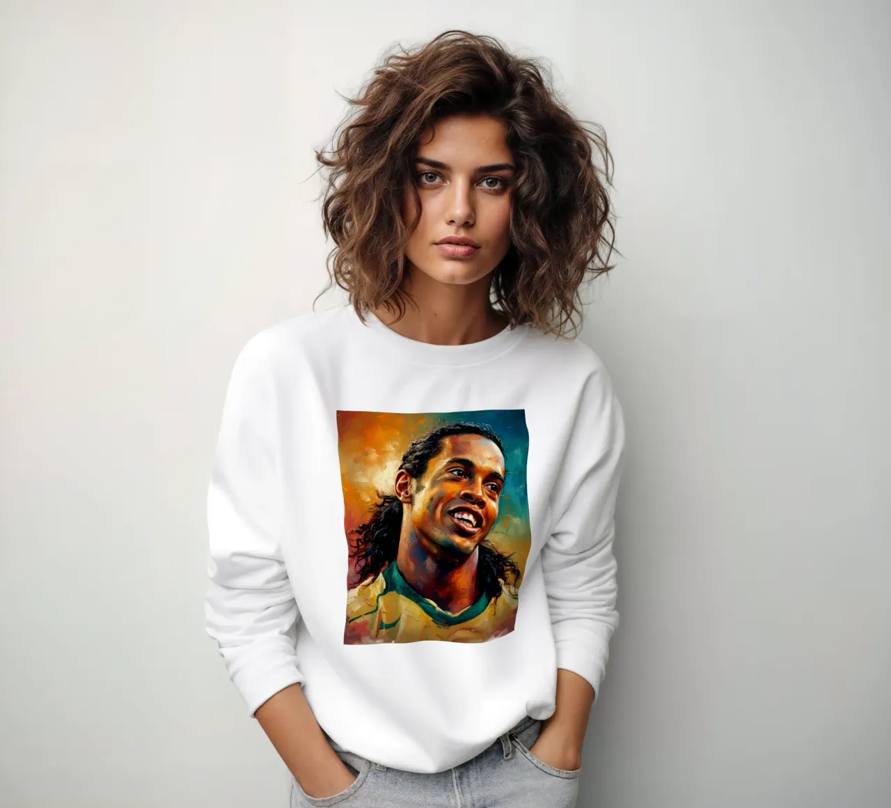 Ronaldinho con l'iconico sorriso felpa da Lembayung art