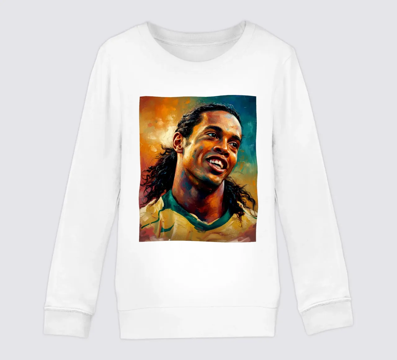 Ronaldinho con l'iconico sorriso felpa bambino da Lembayung art