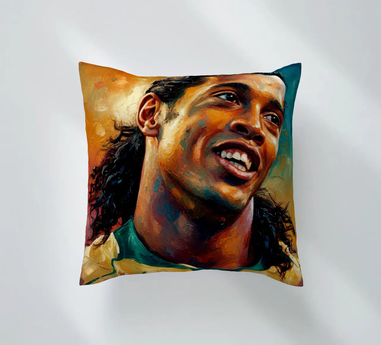 Ronaldinho con l'iconico sorriso cuscino da Lembayung art