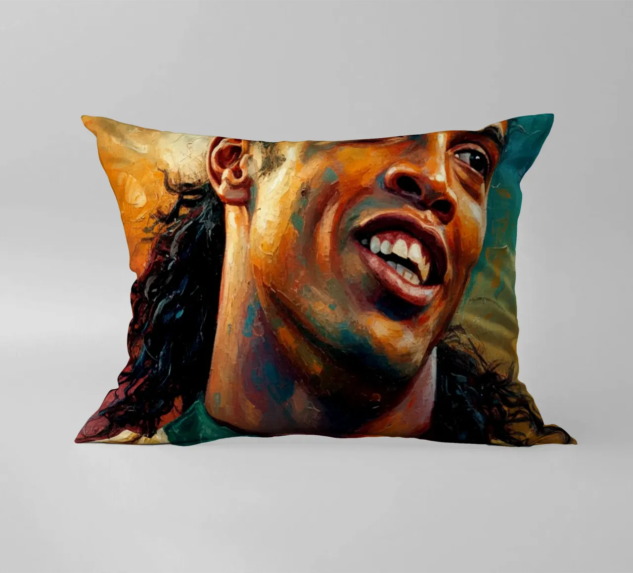 Ronaldinho con l'iconico sorriso cuscino da Lembayung art