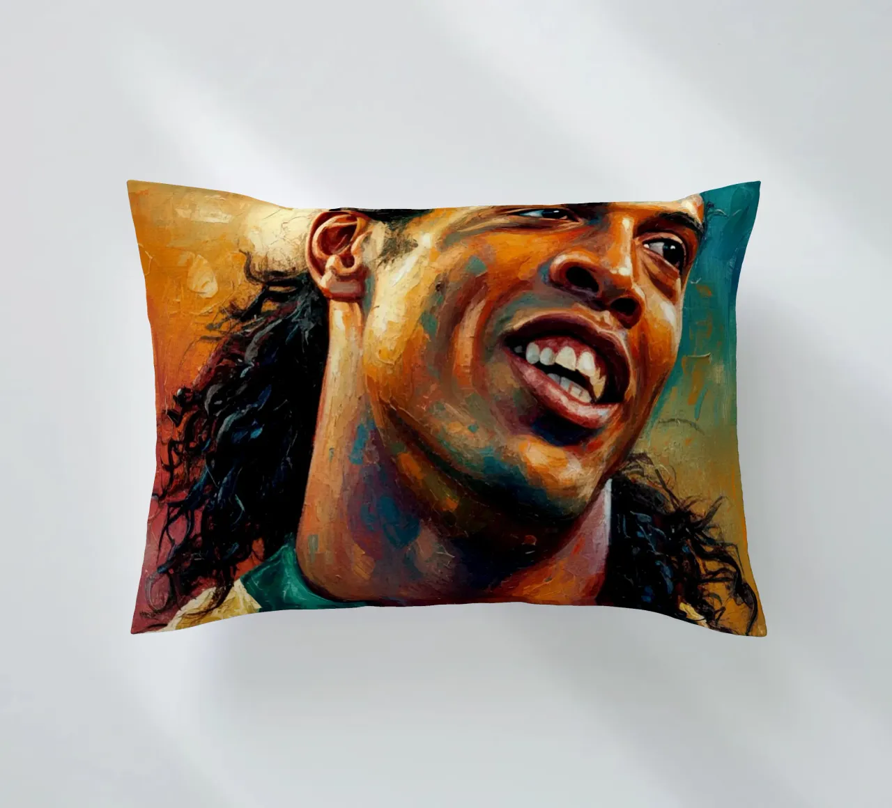 Ronaldinho con l'iconico sorriso cuscino da Lembayung art