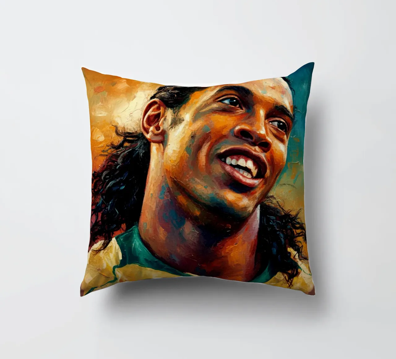 Ronaldinho con l'iconico sorriso cuscino da Lembayung art