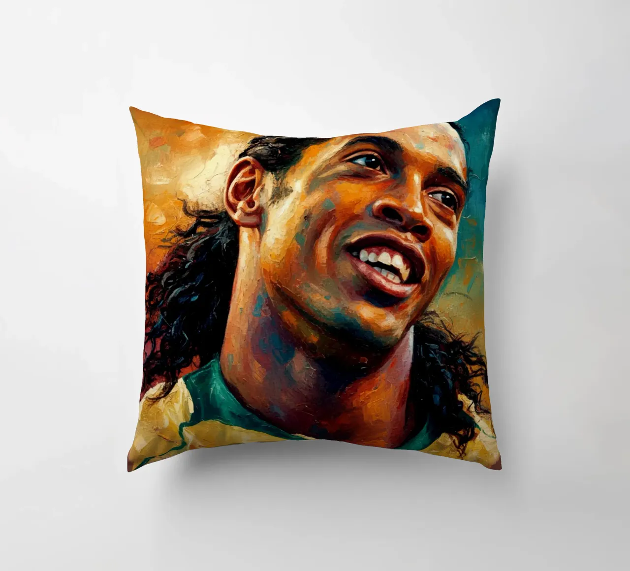 Ronaldinho con l'iconico sorriso cuscino da Lembayung art