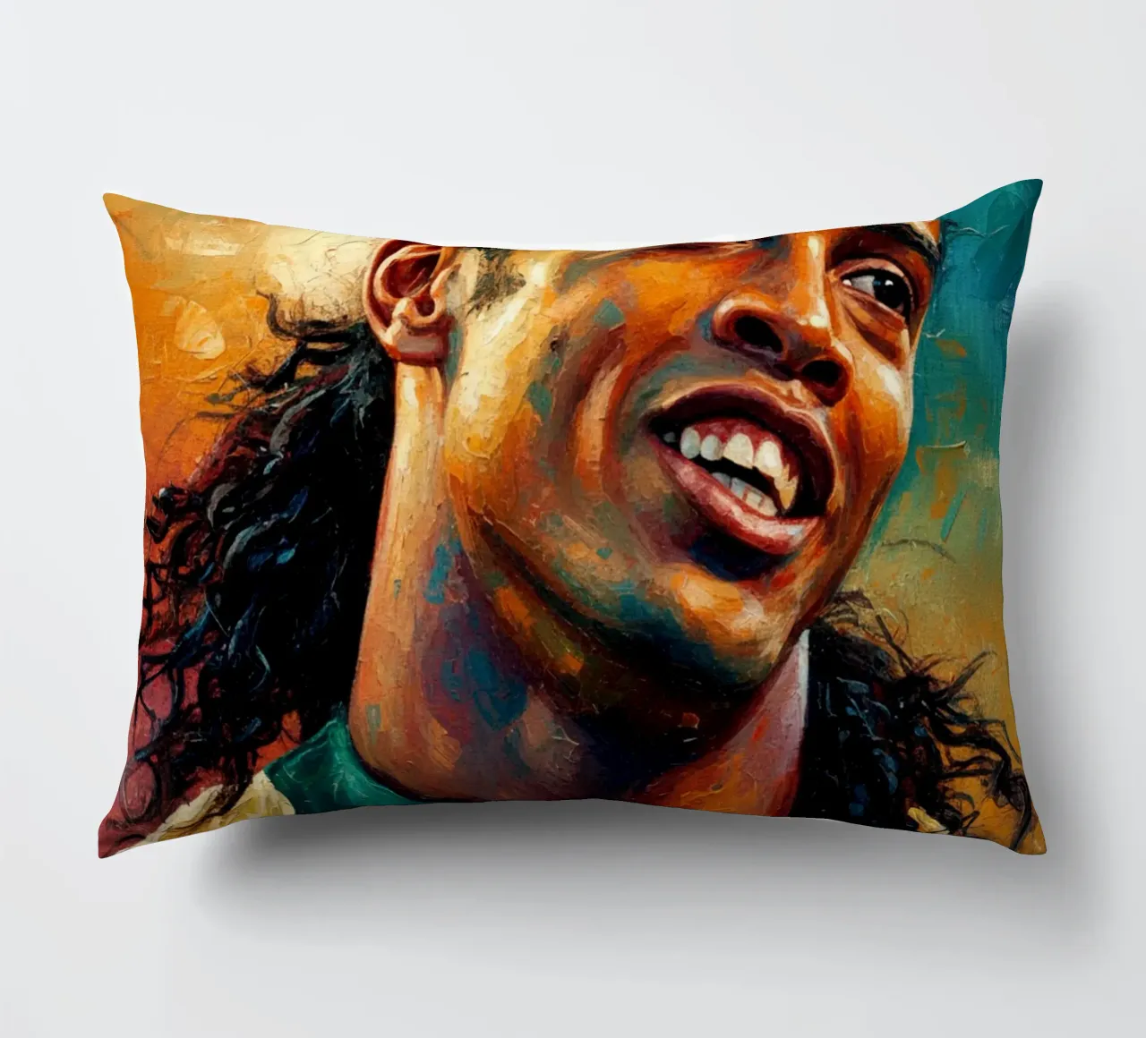 Ronaldinho con l'iconico sorriso cuscino da Lembayung art