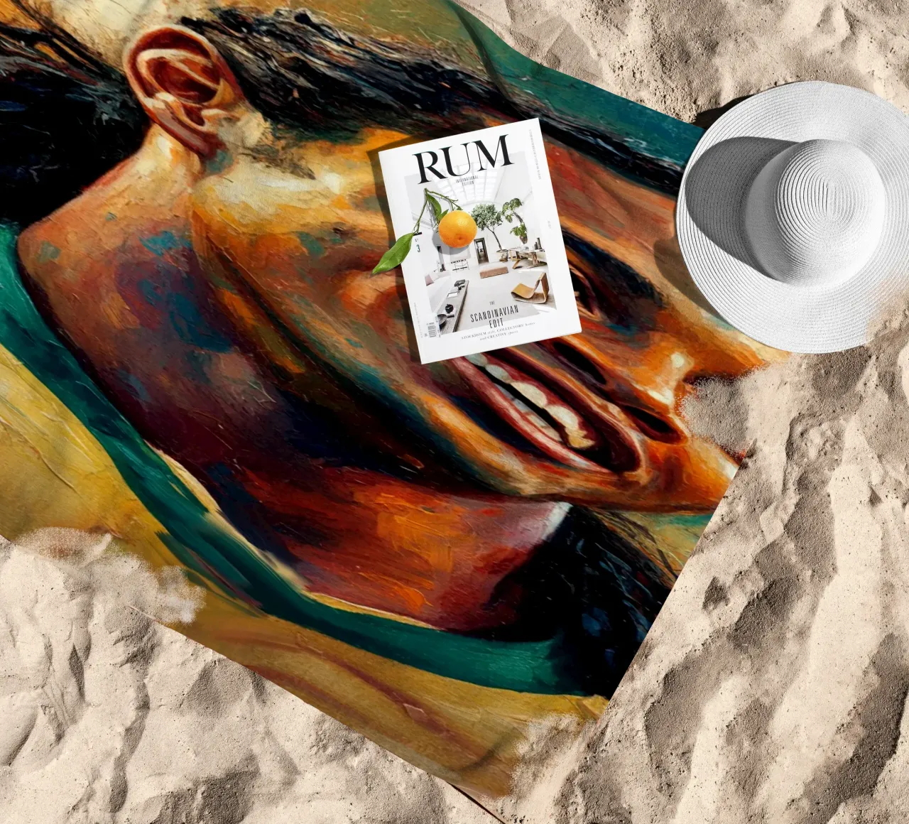 Ronaldinho con l'iconico sorriso telo mare da Lembayung art