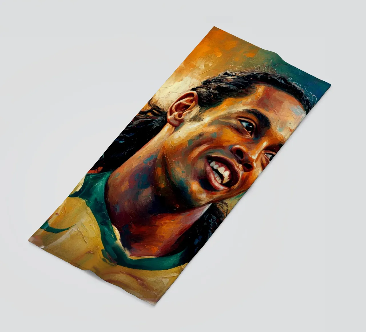 Ronaldinho con l'iconico sorriso telo mare da Lembayung art