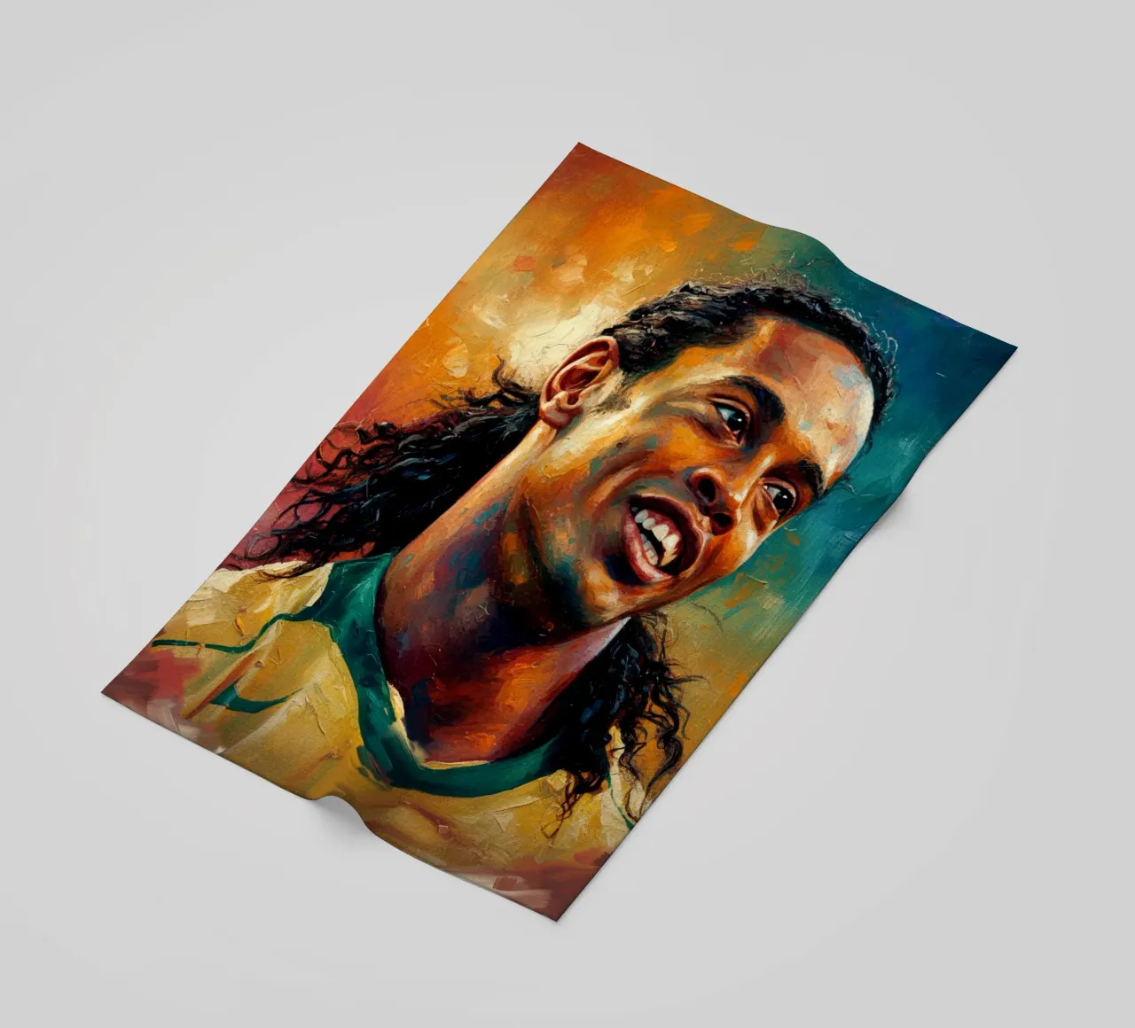 Ronaldinho con l'iconico sorriso telo mare da Lembayung art