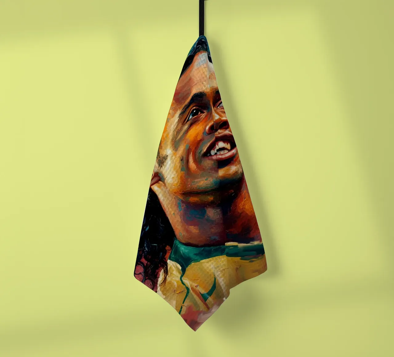 Ronaldinho con l'iconico sorriso canovaccio da cucina da Lembayung art