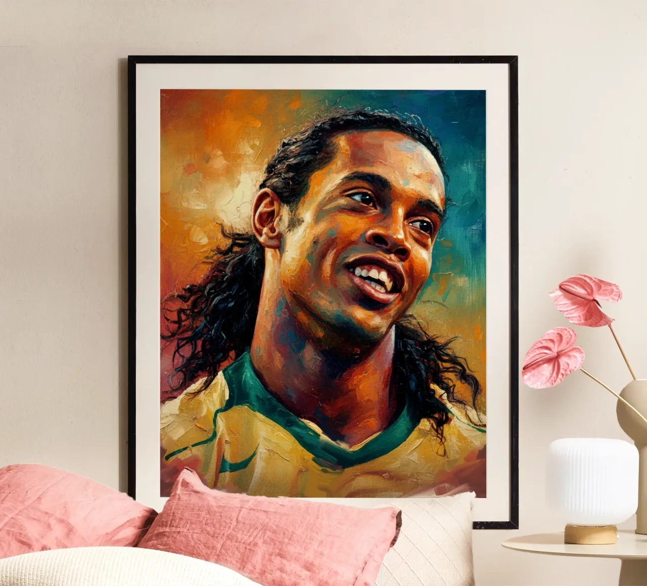 Ronaldinho con l'iconico sorriso carta hahnemühle da Lembayung art