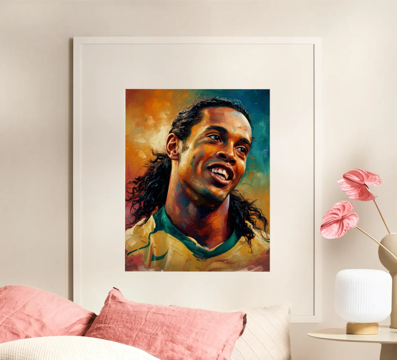 Ronaldinho con l'iconico sorriso carta hahnemühle da Lembayung art