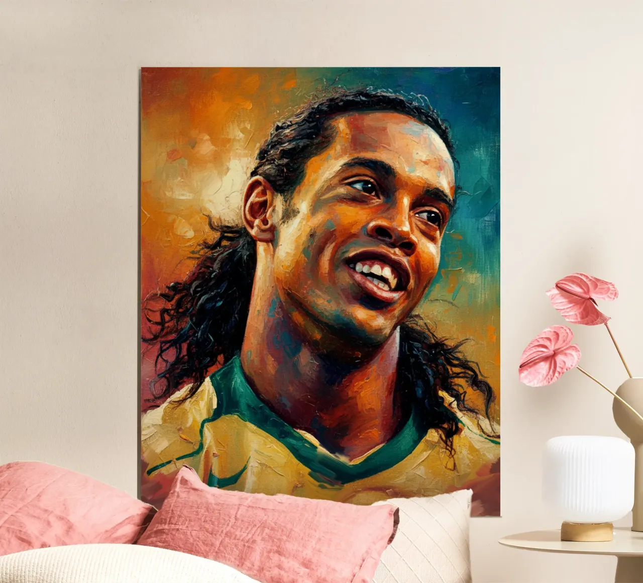 Ronaldinho con l'iconico sorriso carta hahnemühle da Lembayung art